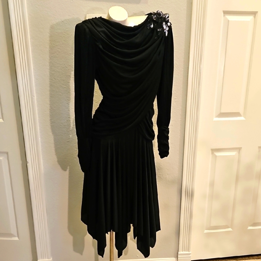 Abby Kent Black Draped Dress
